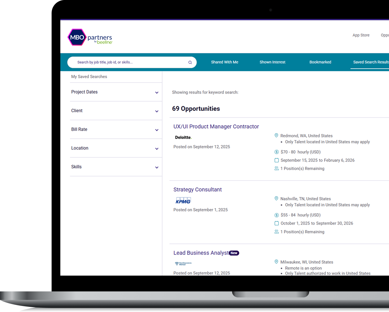 Look for projects that match your skills and experience